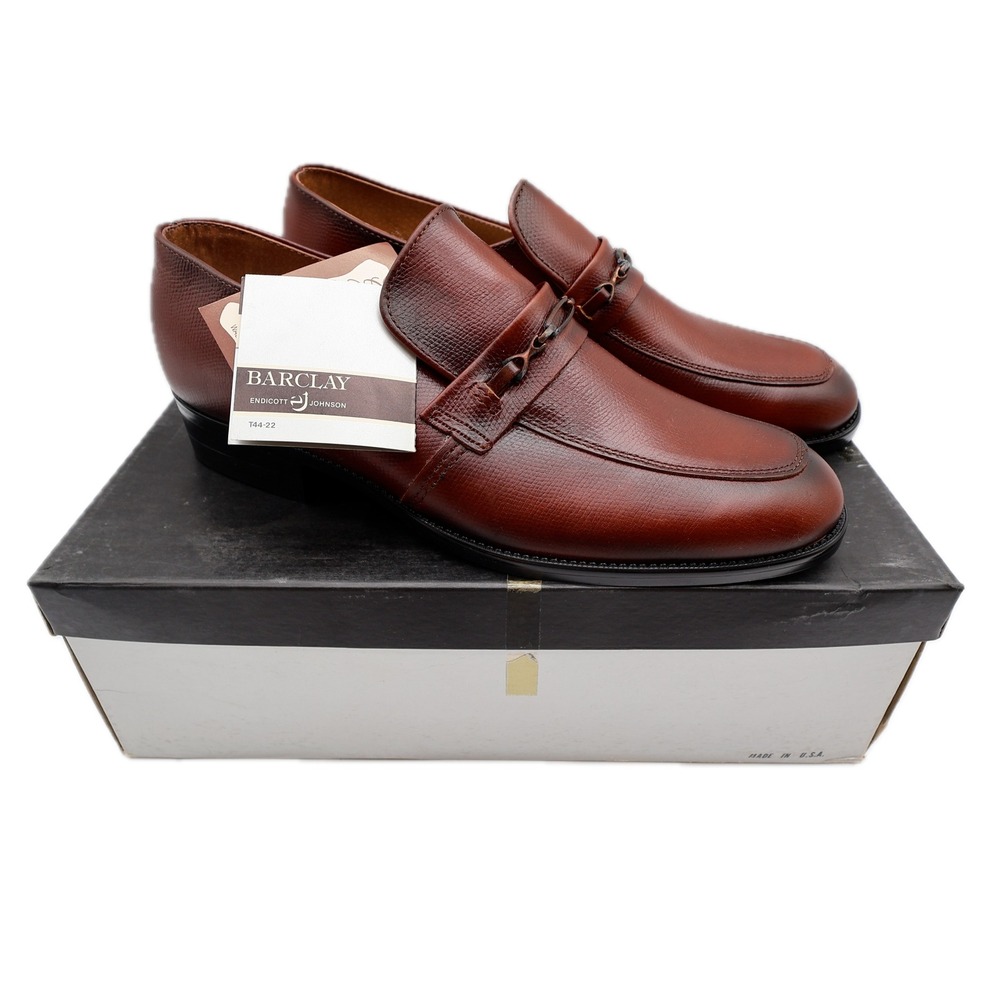 Barclay Horsebit Loafers Mens 10 D Brown Leather USA Made NOS